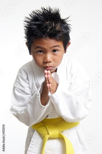 cute karate kid bowing