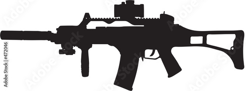 military assault rifle clip art with clipping path