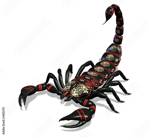 scorpion with chinese decoration