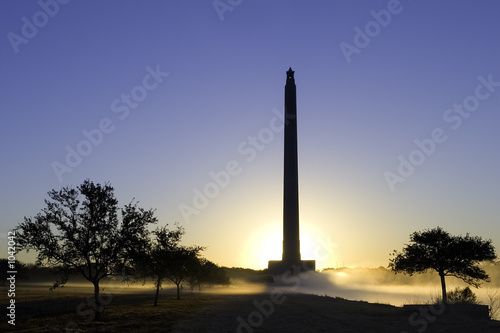 san jacinto monument at dawn