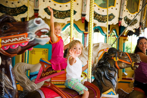 kids on a carousel