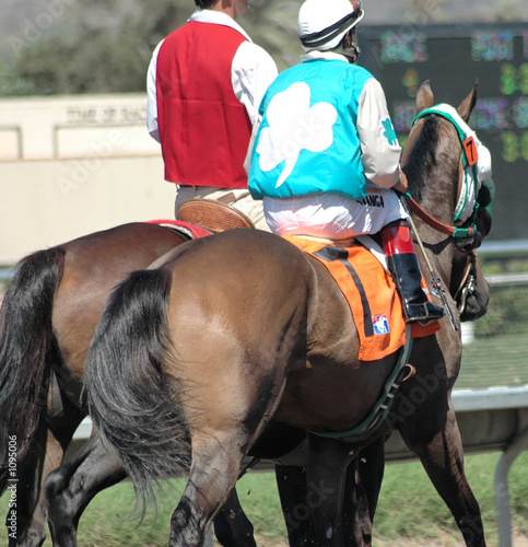 race horse, jockey & outrider
