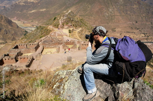 photographe sur les ruines de pisac