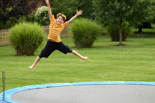 boy on trampoline