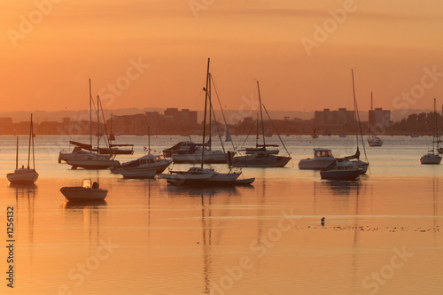 poole harbour at sunset
