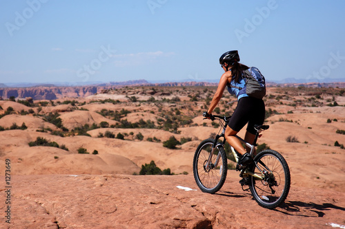 female mountain biker