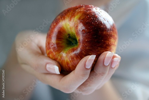 apple in a female hand