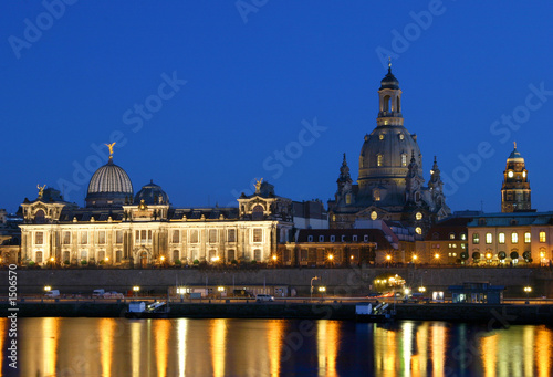 dresden with frauenkirche at night