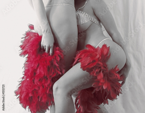 two performance artists performing burlesque show