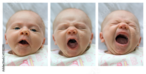 yawning infant - triptych