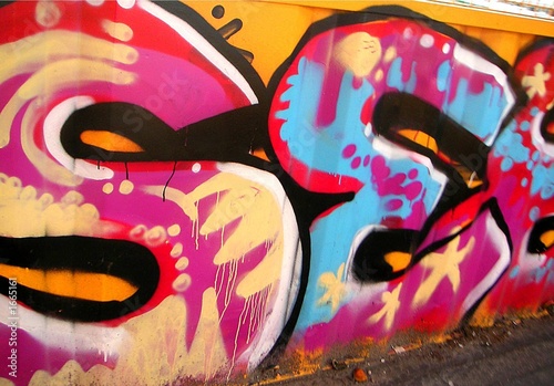 graffitis sur un mur à amsterdam