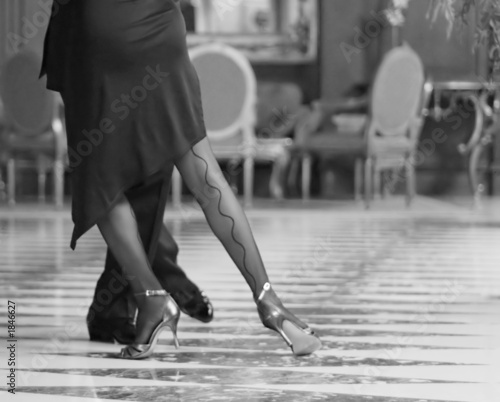 couple dancing tango at a hotel lobby