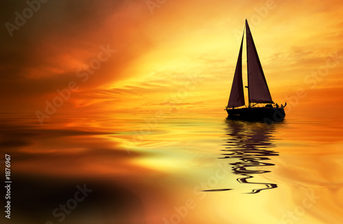 żeglarstwo i zachód słońca