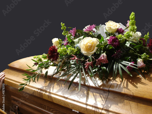 casket with flowers