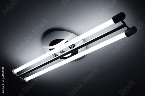 fluorescent lamps lighted