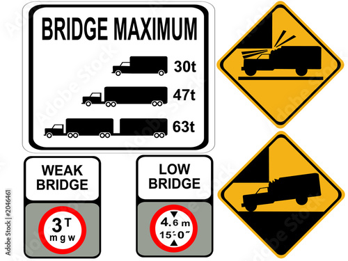 weak and low bridge signs