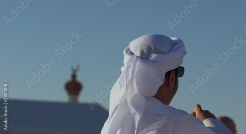 arabic man and mosq crescent