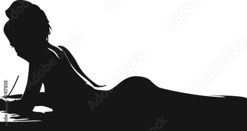nude written girl silhouette