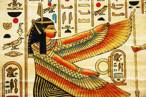 papyrus with elements of egyptian ancient history