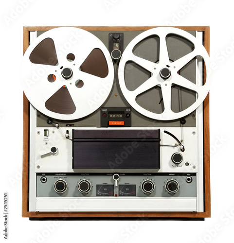 retro open reel audio recorder