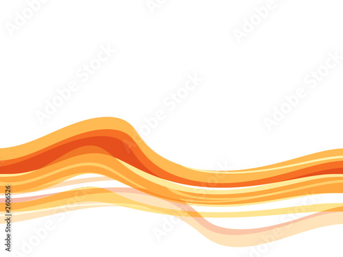 vague orange fond blanc
