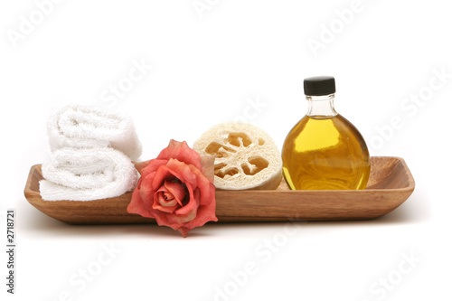 spa objects in tray