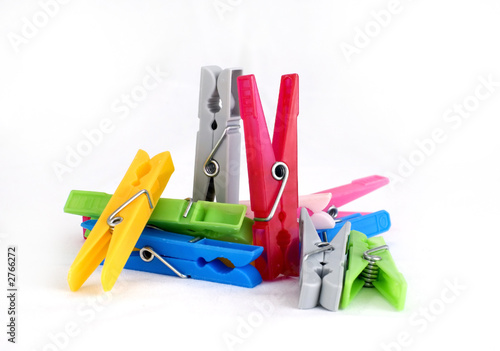 colorful clothespegs isolated