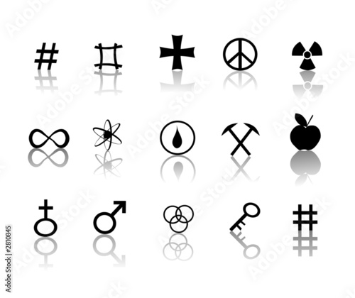 signs and symbols icons set
