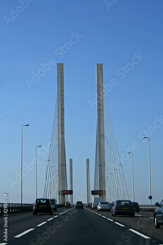 driving on a cable-stayed bridge
