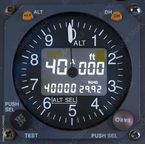 electronic altimeter close up