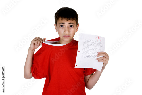 boy with failing grade