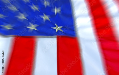 american flag with motion zoom