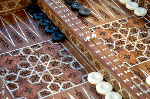 mother of pearl inlaid backgammon set