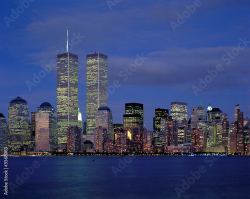 New-York city and World Center at night from Hudson river