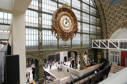 Vintage railway station clock in Paris