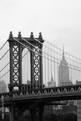 Manhattan Bridge in New York City (Black and White)