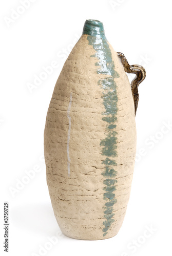 Clay jug, traditional, authentic, historic,isolated white
