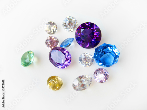 Multicolor gemstones close-up