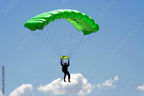 Parachuter and cloud