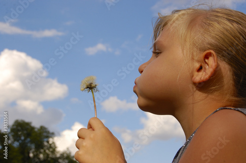 mädchen mit pusteblume