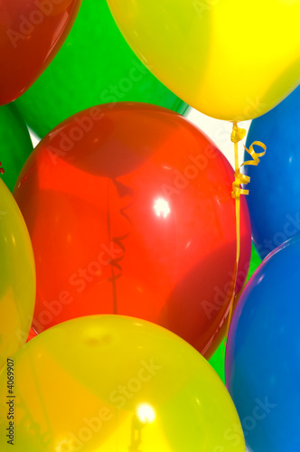 Closeup of party balloons
