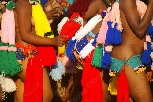 Reed Dance in Swaziland - young girls dancing for their king