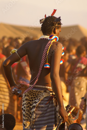 Suazi man in traditional attire during Reed Dance