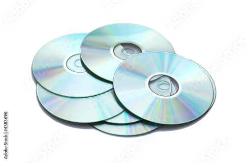 Many CD's isolated on the white background