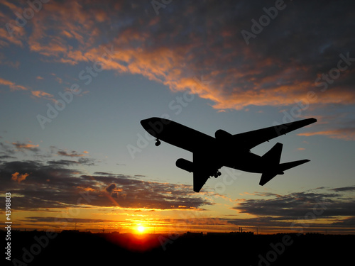 Big plane over sunset