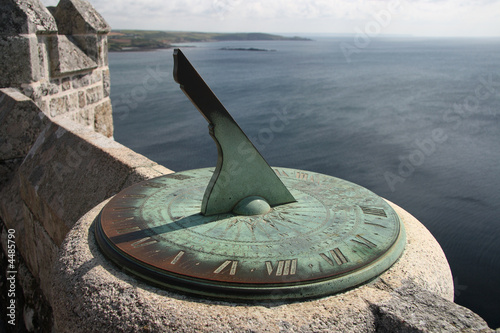 Ancient sundial on the castle walls of Saint Michael's Mount