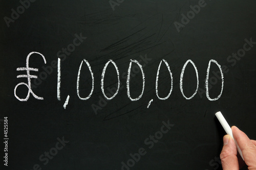 One million pounds, written on a blackboard.