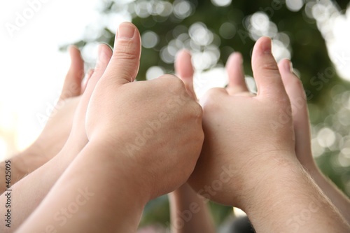 children hands with OK gesture