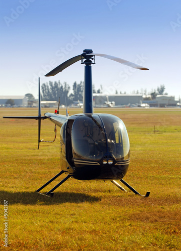 Front view of light helicopter