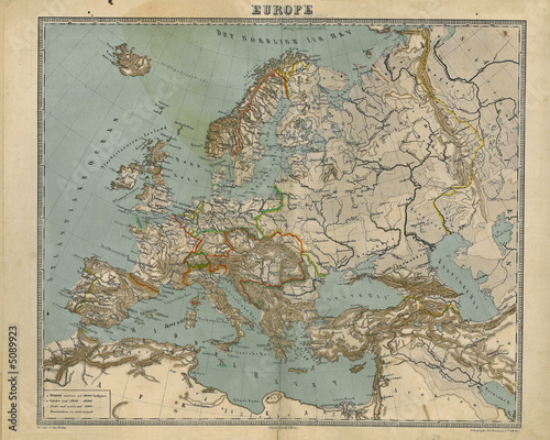 Old map of Europe